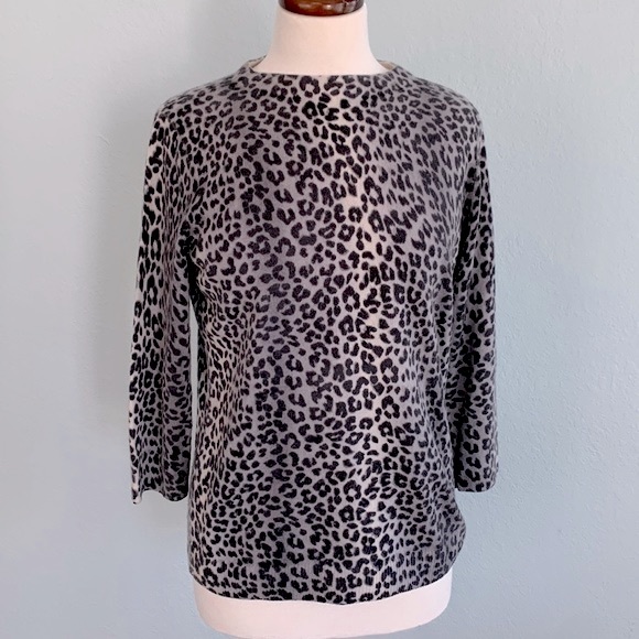 Talbots Sweaters - Talbots Leopard Audrey Cashmere Sweater sz L